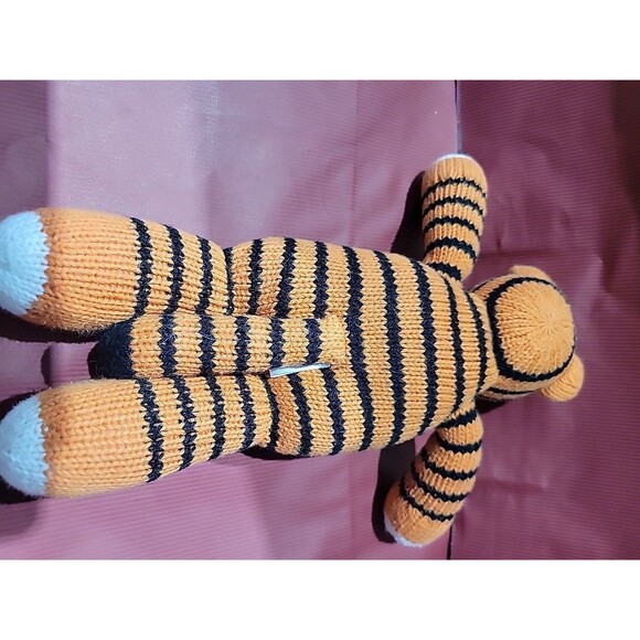 The Little Market Tiger Plush Knit striped orange RETIRED Rare made in Peru - Picture 5 of 6